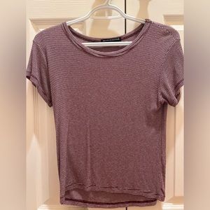 Brandy Melville striped burgundy tshirt